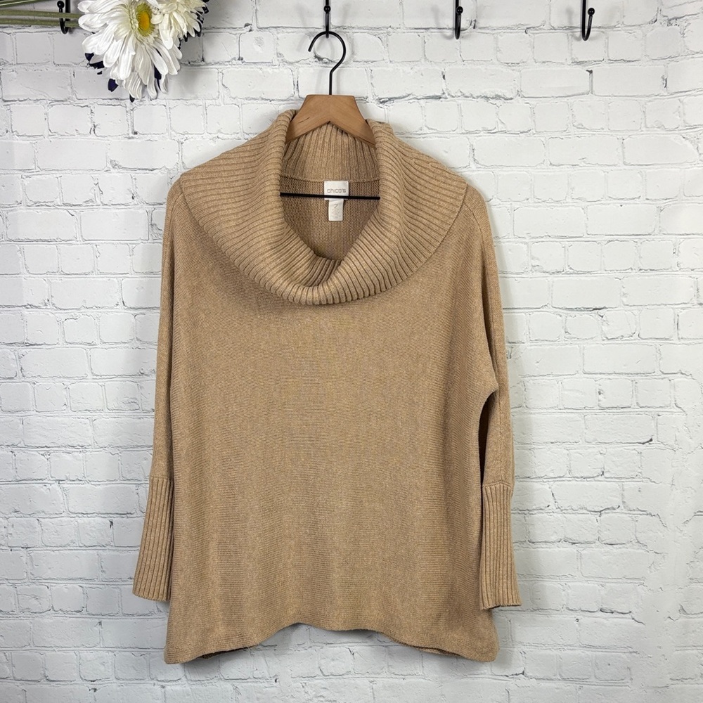 CHICO'S‎ Pullover Cowl Neck Long Sleeve Sweater size Large